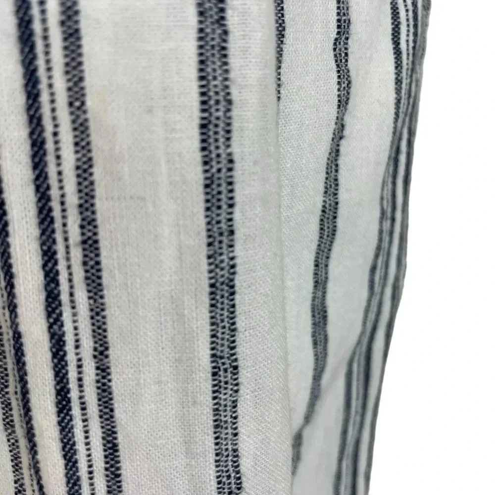 Madewell Baltic Stripe  Linen Cotton Blend Paperbag Pants - Picture 7 of 13